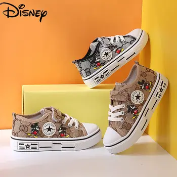 Disney Moda Mehko-soled Dihanje Non-slip Ravno Čevlje Preprosto Srčkan Risanka Trdnih soled Otrok Krpo Čevlji