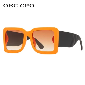 OEC CPO Prevelik Buljiti Kvadratnih sončna Očala Ženske Moški Modni Oranžno Sonce Očala Ženski Odtenki Očala Gafas Oculos De Sol UV400