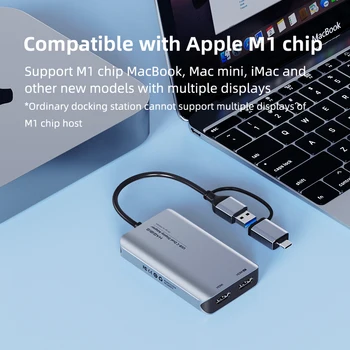 Hagibis USB C/USB 3.0 na Dvojni HDMI je združljiv vmesnik za M1 MacBook Pro/Zrak USB hub 4K Dual Monitor Zaslonu razširitvene postaje