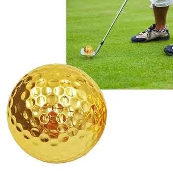 Dvoslojno Zlati Golf Žogo Z Električnim Stopnjo Kovinski Golf dvoslojno Žogo Se Lahko Uporablja Kot Darilo