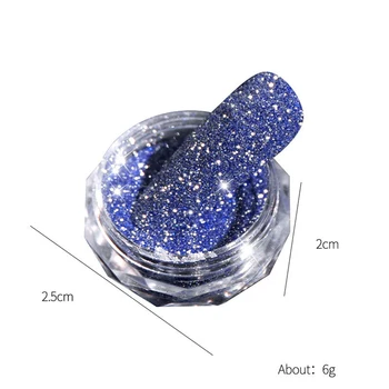1Box Peneče Diamant Laki v Prahu Laser Silver Reflektivni Nohtov Bleščice Prah Fine Sijoče Pigment, Holographic Nail Art Odlikovanja