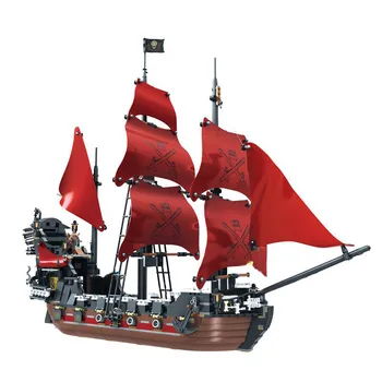 870+kos Big Black Pearl gradniki Združljiv s Pirati Ladje, ki Razsvetli Bloki Pirati Izobraževalne Otroci Igrače