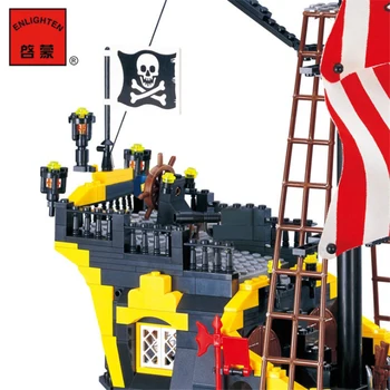 870+kos Big Black Pearl gradniki Združljiv s Pirati Ladje, ki Razsvetli Bloki Pirati Izobraževalne Otroci Igrače