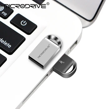 Super Mini kovinski USB ključek 16GB 32GB 64GB 128G visoke hitrosti Pero Pogon USB Memory Stick U disk z obeskom za ključe