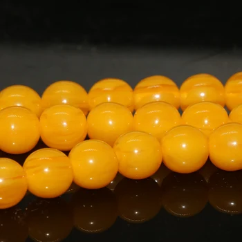 Moda rumena smola nemoteno čebelji vosek krog draguljev 5 mm 6 mm 8 mm 10 mm klasične svoboden distančniki kroglice nakit, izdelava 15-palčni B35