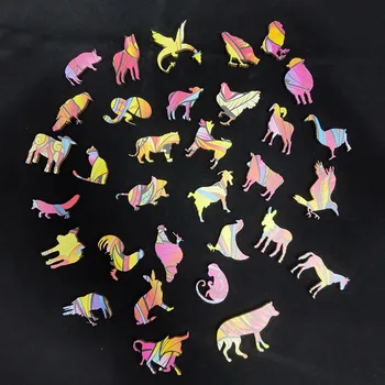 Vrhunska 3D Lesene Sestavljanke Uganke Vsak Kos je Žival Oblikovan Kartico Odraslih Otrok Igrače, Darila Družino Puzzle Igra Doma Dekoracijo P