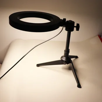 16 cm Mini LED Desktop Video Obroč Svetlobe Selfie Svetilko Z Nastavek za Stojalo USB Za Tik Tok YouTube Viedo Live Photo Fotografija Studio