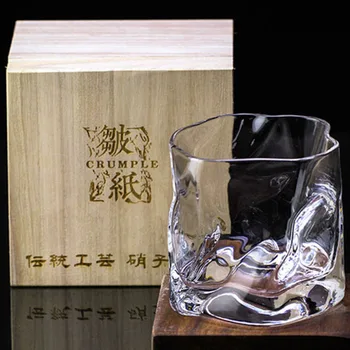 Chamvin Edo Cut Pokal Japonski Viski Kozarec Vina Cocktail Očala Mečka Papir Bar Rock Pokal Z Leseno Škatlo