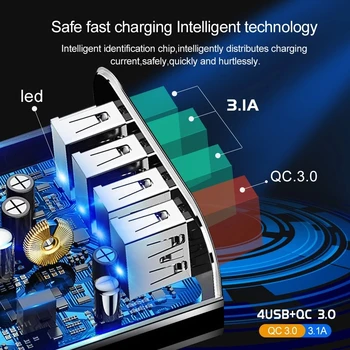 Vogek 48W NAS EU Plug Hitro Polnjenje 3.0 USB Polnilnik za iPhone, Samsung Xiaomi Tablet QC 3.0 Hitro Steno Mobile Adapter za Polnilnik
