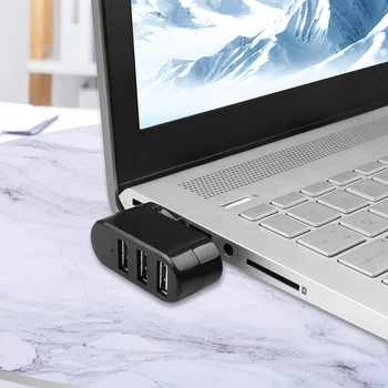 Vroče Razdelilniki USB 3 Vrata USB 2.0 Hub Mini Vrtenje Splitter Adapter Središče Za PC, Notebook, Laptop Mac Usb 2.0 Hub Razdelilnik