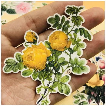 16PCS Letnik rastlin nalepke velikosti lep cvet serije DIY scrapbooking list album happy načrtovalec dekorativne nalepke