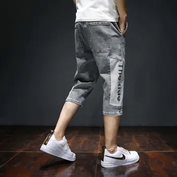 Hip Hop Moške Jeans korejske Modne Moške Oblačila Odrezane Kavbojke Priložnostne Ulične Razrezana Kavbojke Moški Elastični Pas Hlače Moški