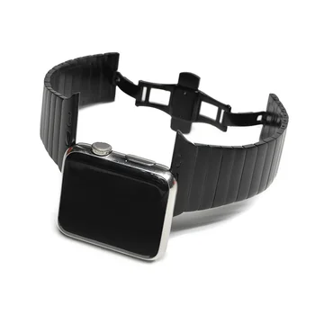 Iz nerjavečega Jekla, trak za Apple Watch band 42mm/38 mm Kovinski Pas Metulj sponke Zapestnica iWatch serie 5 4 3 se 6 band 44 mm 40 mm