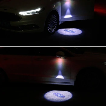 LED Pod Strani Ogledalo Mlaka Svetlobe Dobrodošli Logotip Lasersko Svetlobo Duha Shadow Projektor Lučka Za Ford KUGA Mondeo Focus RS ST C-MAX