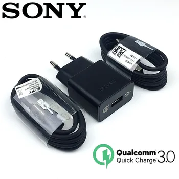 Original Sony Hitro Polnilnik QC 3.0 Hitro Polnjenje Napajalnik, usb kabel Za Xperia XZs G8232 X Kompakten F5321 XA2 Ultra XZ2 Premium XZP