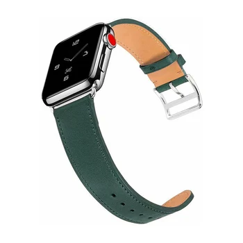 Polnoči Zeleno Usnje zanke Traku za Apple gledati Serije 4 5 44 mm 40 mm Single Tour Watchband za iWatch 42mm 38 mm Zapestnica Band