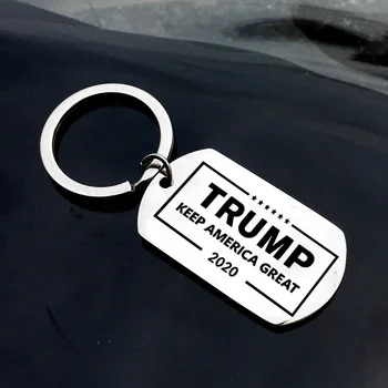 2020 Adut Slogan ohraniti Ameriki veliko Key Ring ZDA Predsednik Glasuje Keychain iz Nerjavečega Jekla Kvadratnih Keyring