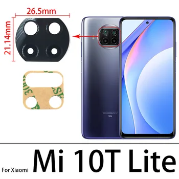 Novo Za Xiaomi Mi 10T Lite Zadaj Kamero Nazaj Steklo Objektiv Z Lepilom Samolepilna Nalepka za Nadomestne Dele