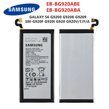 Originalni SAMSUNG EB-BG920ABE EB-BG920ABA 2550mAh Baterija Za SAMSUNG GALAXY S6 G9200 G9208 G9209 SM-G920F G920I G920 G920V/T/F/A