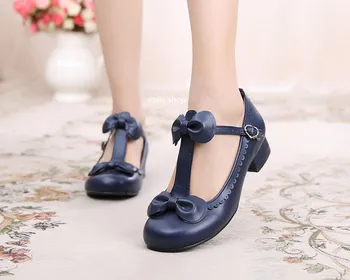 Japonski sweet lolita čevlji kawaii dekle, princesa čajanka kawaii ravno čevlji retro čipke bowknot ženske čevlje loli cosplay cos
