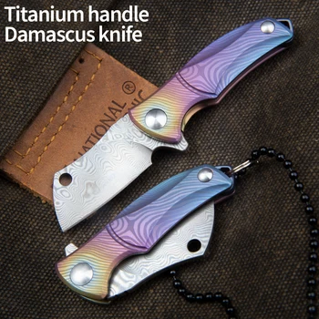 Titanove zlitine Damask folding nož večnamensko orodje nož za kampiranje taktično nož prostem self-defense nož EOS