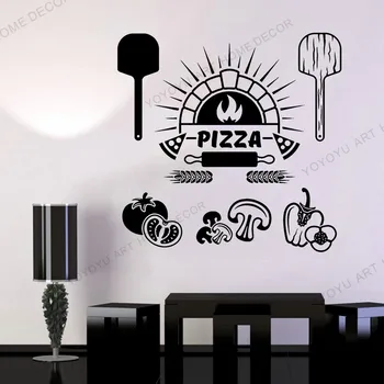 Samolepilni Živilske Sestavine vinilna Pizza v italijanski Restavraciji, Kuhinja Dekor za Kuhanje, Hladilnik Okno Vinilne Nalepke rb379