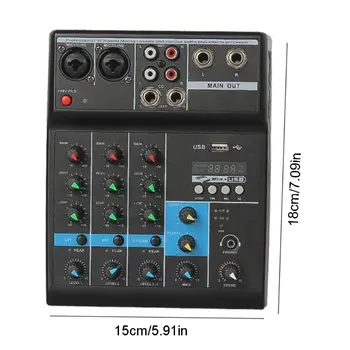 C5AE Profesionalni Mešalnik 4 Kanali Bluetooth Zvok Mešalna miza za Karaoke KTV z USB Zvočno Kartico Sound Effects