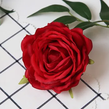 20PCS 9 CM 9color Svile Rose Cvet Glavo Umetne Rože Poročno Dekoracijo DIY Cvet Dekorativni Šopek rož