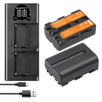 2Pcs NP-FM500H NP FM500H FM500H Baterija + LED Dual USB Polnilec za Sony Alpha A57 A58 A65 A77 A99 A900 A700 A580 A560 A550 A850