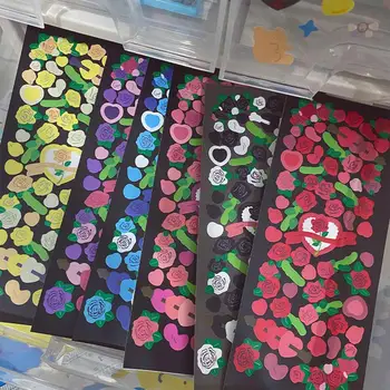 Korejski Osebno Cvet Vrtnice Nalepke Lep Material, Tiskovine Telefonske Kartice Idol Sijoče Mobilne Dekorativne Nalepke DIY I2J8