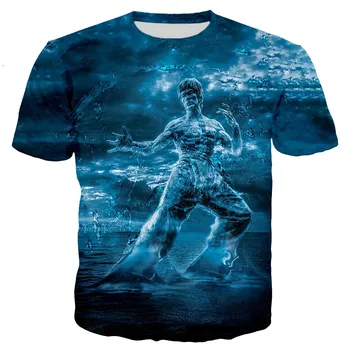 2021 Poletje Nov Slog Bruce Lee Nov Modni Kul 3D Tiskanje Moška T-shirt Priložnostne Slog Ulica Nacionalni Junak Vrh