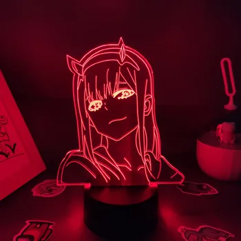 Nič Dveh 02 Anime Slika 3D LED RGB Nočne Luči Kul, Lepo Darilo Za Prijatelja, Lava Svetilka Spalnica Namizni Dekor Draga V Franxx
