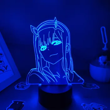 Nič Dveh 02 Anime Slika 3D LED RGB Nočne Luči Kul, Lepo Darilo Za Prijatelja, Lava Svetilka Spalnica Namizni Dekor Draga V Franxx