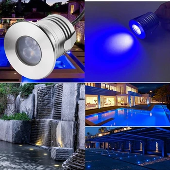 3W LED Podvodna Luč IP68 Vodotesen Ležeči Vodnjak Pozornosti Varnosti Bazen Svetlobe DC12-24V Modra Podzemnih Lučka