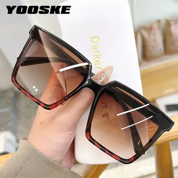 YOOSKE Letnik Prevelik sončna Očala Ženske Klasičnih Kvadratnih sončna Očala Moških Odtenki Ženski Luksuzni Oblikovalec UV400 Gradient Sunglass