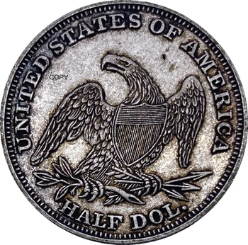 1839 O zda ½ Dolar brez obeh skrajnih Bankrot Pol Dolarja Kovanec Cupronickel (Pozlačeno Srebro Kopija Kovanca