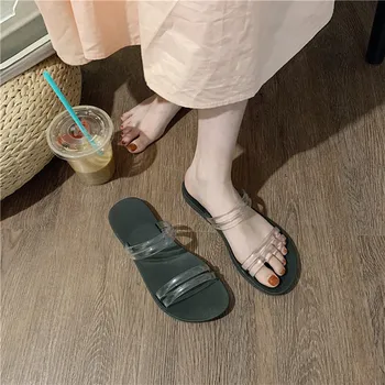Korejska različica 2021 nove copate neto slavna osebnost besedo sandali poletje na prostem, dame sandale za zunanjo rabo