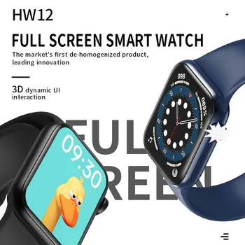 2021 HW12 HW16 Full Screen Smart Watch 44 MM 40 MM Ženske Moški AK76 Smartwatch z geslom, Razcep Zaslon Bluetooth PK IWO 13 FK88
