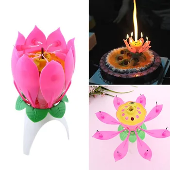 Veselje, Petje, Glasba za Rojstni dan Sveča Monolayer Lotus Sveča Cvetenja Glasbe Sveča DAG-ladja