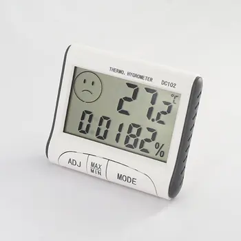 DC102 Mini Digitalni LCD Zaprtih Termometer, Higrometer Temperatura Vlažnost Meter Budilka Mizo Z Magnetno Stojalo