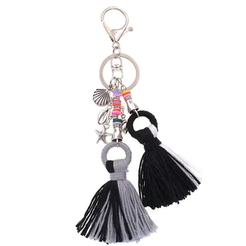 WELLMORE Bohemia keychain ročno dolgo tassel zlitine Ključnih Verige Za Ženske Dekle Vrečko Ključnih verige modni nakit trgovini