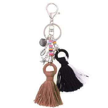 WELLMORE Bohemia keychain ročno dolgo tassel zlitine Ključnih Verige Za Ženske Dekle Vrečko Ključnih verige modni nakit trgovini