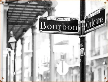2020 Tin Prijavite Bourbon Street New Orleans Sliko Umetnost Plakata Stenski Dekor