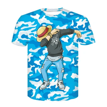 2021 Modi Nove 3D T-Shirt Luffy slamnik Japonski Anime zabavne Majice Moške Ženske, O-Izrez Črno Kratkimi Rokavi Tshirt
