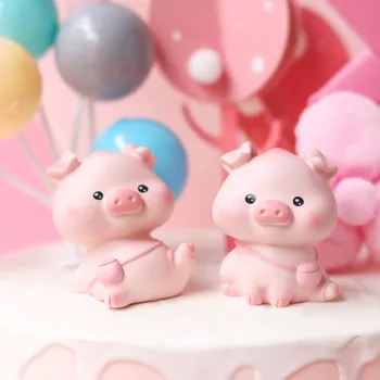 Dojenček Kopanje Pink Princess CakeTopper Risanka Prašičev Happy Birthday Balon Sladica Tabela Obleko Gor Plugin Stranka Torta Dekor Dobave