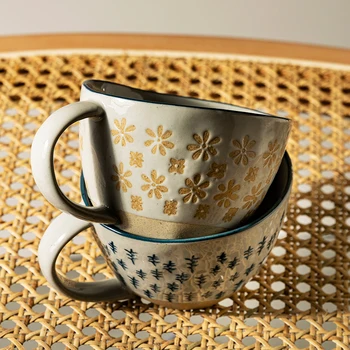 310 ml keramične skodelice letnik Japonski zajtrk skodelico ovsenih kosmičev za zajtrk mleko, kava toplote pijačo home office orodij