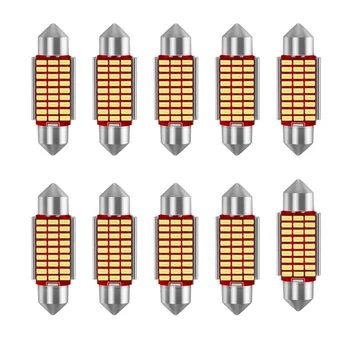 10pcs Avto notranje zadeve CANBUS LED žarnica, bele tablice za branje svetlobe, C5W C10W, 31mm 36 mm 39 mm 41mm, 12V