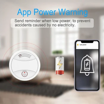 Wifi Tuya Smart Dima Detektor Senzorja 80DB Alarm, Požar Dima Detektor Wifi Požarno Zaščito Doma Varnostni Alarm Smart APP Življenje