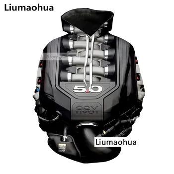 Liumaohua 3D Print majica s kratkimi rokavi Unisex Tees Vrhovi Novo Superšportnega Ford Mustang 5.0 L V8 Motor, Moč Srca t shirt brezplačna dostava