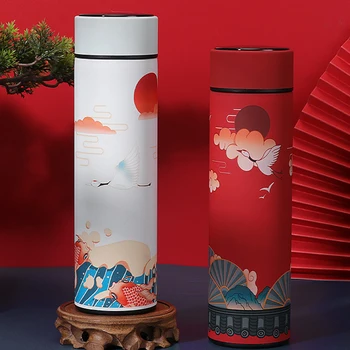 Vakuumski Aparat Čaj Vrč Kitajski, Klasični Slog, ki je iz Nerjavečega Jekla Vakuumsko Bučko Steklenica za Vodo S Filtrom LED Zaslon Vakuumskih Steklenic